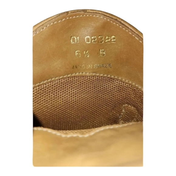 Dingo Tan Leather Ankle Cowboy Boots 6.5B Western Star Concho Detail - Picture 5 of 6